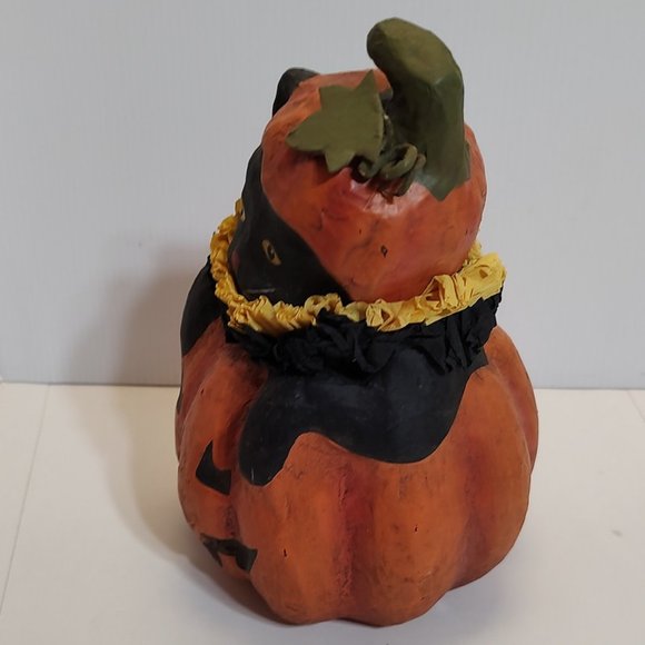 Bethany Lowe Designs - Halloween Black Cat in Jack O Lantern  - 8 inches… - Picture 4 of 7